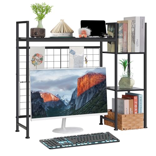 NOVIMANGO 3-Tier Schreibtischregal mit offenem Fach, Mehrzweck-Tisch Organizer, Verstellbarer Regal,...