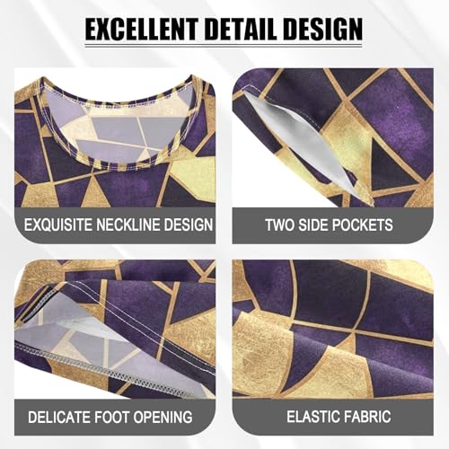 ALAZA Gold Stone Pajamas Set Short Sleeve Cotton Sleepwear Summer Pjs 2 Piece 5-14Y4