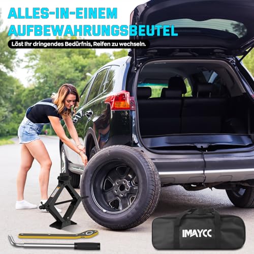 Image of Portable Car Jack 3 Ton, Heavy Duty Scissor Jack for Car-Black