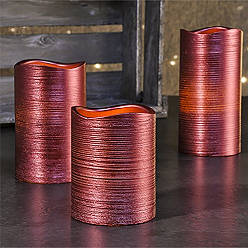 Preisvergleich Produktbild 3er Set LED-Wachs-Kerzen-Set Leuchten Wachs Flammenlos Rot