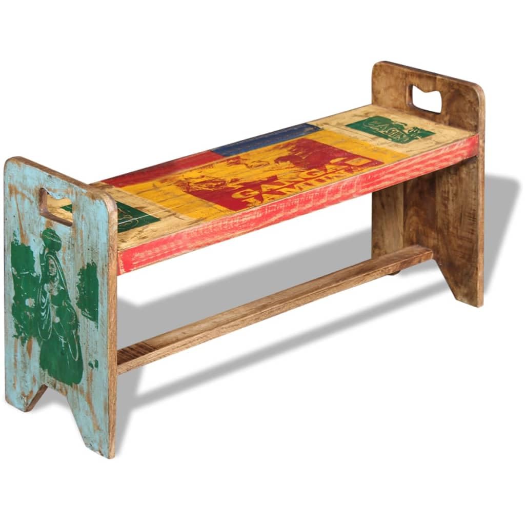 Banco de madera vieja vintage, 100 x 30 x 50 cm, banco de madera, estilo