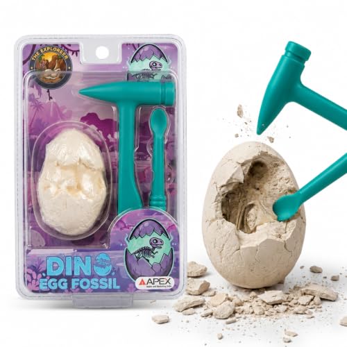 Image of APEX Dinosaur Egg Dig Kit 1 Surprise Dino Fossil Excavation Toy for Kids 5+ with Digging Tools STEM Educational Discovery Science Activity Gift Boys and Girls