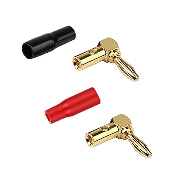 Amazon | LOYELEY バナナプラグ L字 8本 直角24K金メッキL型