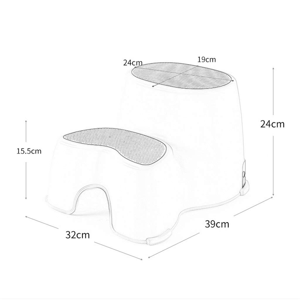 Polsterhocker, Double Level Höhe Sicher Robust Schuhbank Wechseln Ergonomie Schritt Fußbank Anti-Rutsch Unisex-Kleinkind Hockender Toilettenhocker Zum Bad Wohnzimmer (Farbe : Rosa)