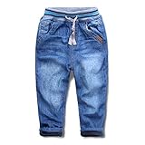 Mud Kingdom Little Boys Winter Jeans Fleece Lining Pants 4T Blue