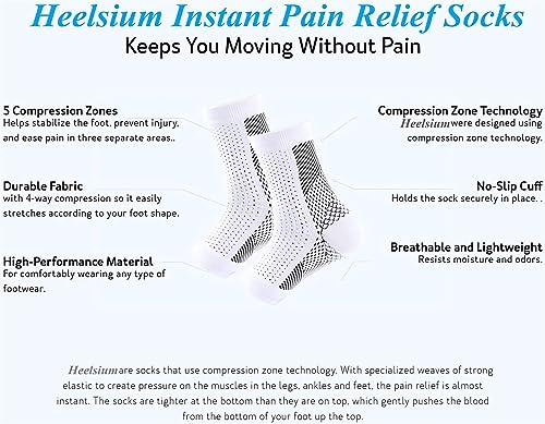 Stunor Dr.Neuropathy Socks - 2023 New Connecy Socks Dr Sock Soothers for Men ＆ Women, Heel & Arch Support Comprex Compression Socks Ankle Sleeves, Nano Neuropathy Foot Ankle Compression Socks (L/XL, A)2