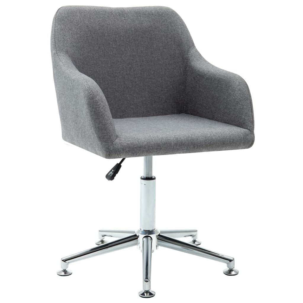 Silla de oficina giratoria de tela gris claro con respaldo y reposabrazos ajustables en altura, asiento ergonómico para oficina en casa, trabajo, juegos y salón