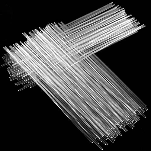 JAPCHET 300 PCS 12 Inch Clear Acrylic Rods, 1/8 Inch Diameter Dowel Rods for Cake Topper, Wedding and Party Decoration