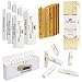 Produktbild PREMIUM Extra Slim 6 mm Aktivkohlefilter zum Eindrehen mit Keramikkappen, 200er Pack Aktivkohle Eindrehfilter Zigarettenfilter + 200 Blättchen aus Umweltfreundlichem und Natürlichem Bio Hanf