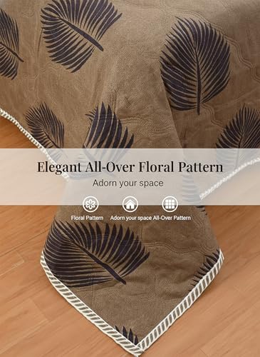 Image of IVAZA Luxury Ultrasonic Punch AC Comforter Blanket - Quilted Microfiber Floral Pattern, Lightweight Breathable All‑Season Blanket for Bedroom, Travel (Singled Bed,228x152 CM) Ozford Grey