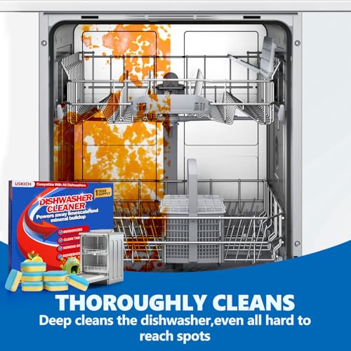 Image of Dishwasher Cleaner And Deodorizer Tablets 24 Pack,Deep Cleaning Descaler Pods for Dish Washer,Lemon Scented Dish Washer Machine Tablets for Limescale,Mineral Buildup, Odor,Septic Safe- 1 Year Supply