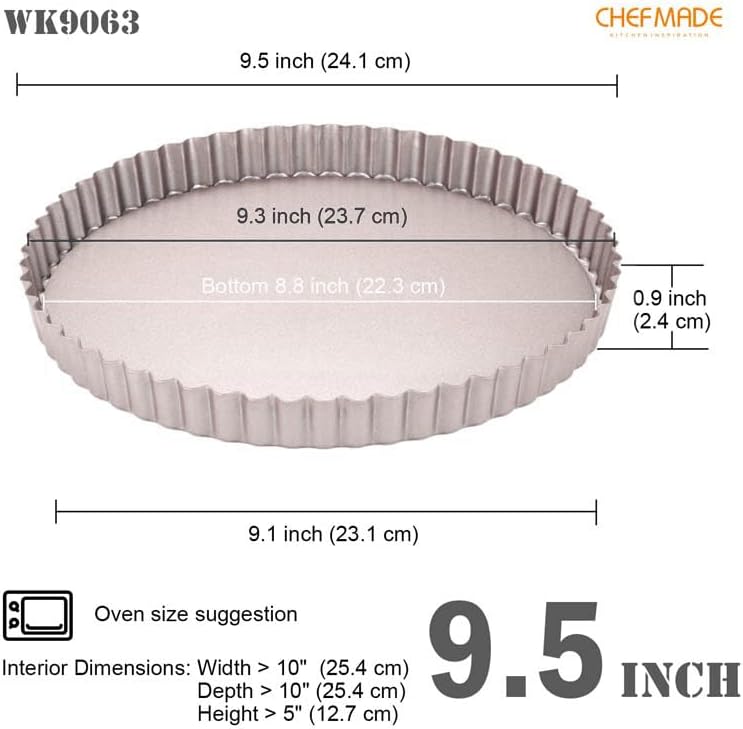 Miniatura 2 de CHEFMADE Juego de moldes para tartas, molde redondo de 7 y 9 pulgadas con fondo suelto extraíble, sartén antiadherente de acero al carbono para