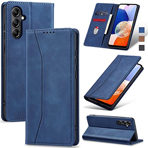 Image of Jasonyu Wallet Case for Samsung Galaxy A14 4G /5G, Flip PU Leather, Blue