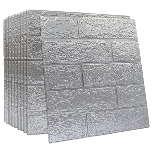 Gollense 20Pcs 3D Wall Panels Peel And Stick,29 Sq Feet Self-Adhesive Wall Panels Waterproof Pe Foam Wallpaper For Bedroom/Living Room/Kitchen/Tv Wall And Home Decoration (Gray) #TOP4