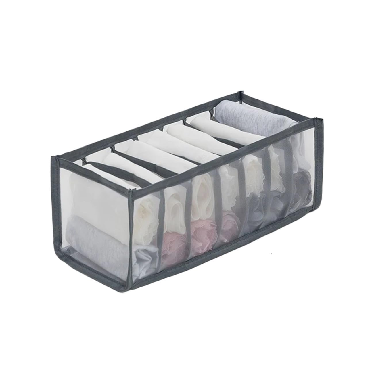 GYTTDERFL Sock Organiser Closet Organizer For Underwear Socks Home Cabinet Divider Storage Box Drawer Organizers Bra(Gray 7 grids)