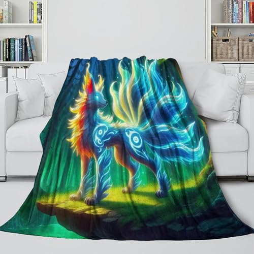 Couverture Fox à Neuf queues lit adulte plaid microfibre imprimé 3D