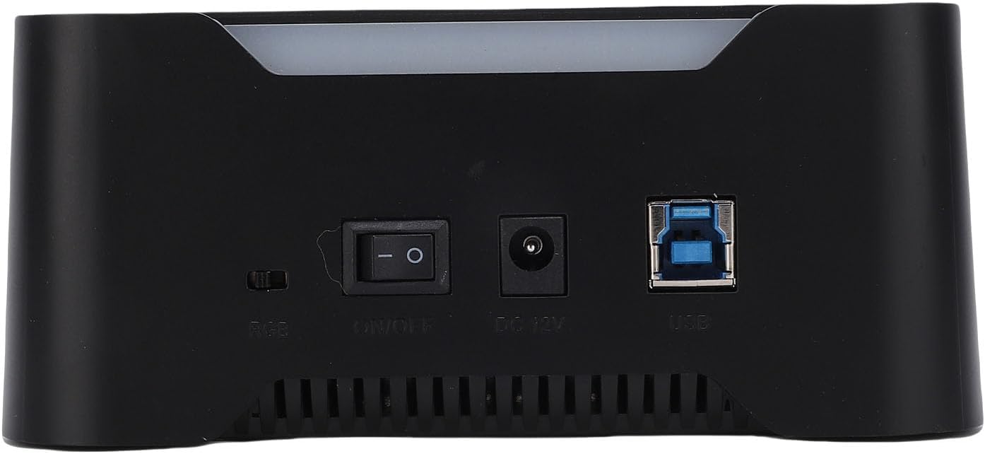 GOWENIC USB 3.0 to SATA Dual Bay Hard Drive Docking Station, for 2.5in & 3.5in HDD SSD, with Offline Clone / Duplicator Function, Supports Auto Sleep (US Plug)