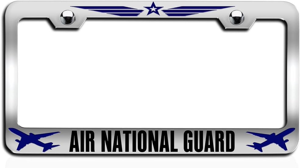 Makoroni - AIR National Guard Aviation Ch Steel License Plate Frame, License Tag Holder