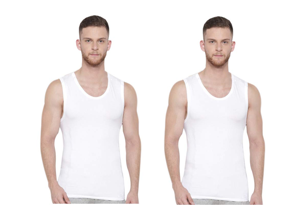 lexora Men's Cotton RNBS White Vest Sleeveless-picture-16