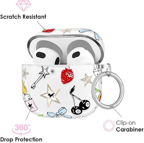 Miniatura 131 de VELVET CAVIAR Funda compatible con AirPods 4 con llavero, bonitas fundas protectoras duras para AirPod de 4ª generación para mujeres, color rosa