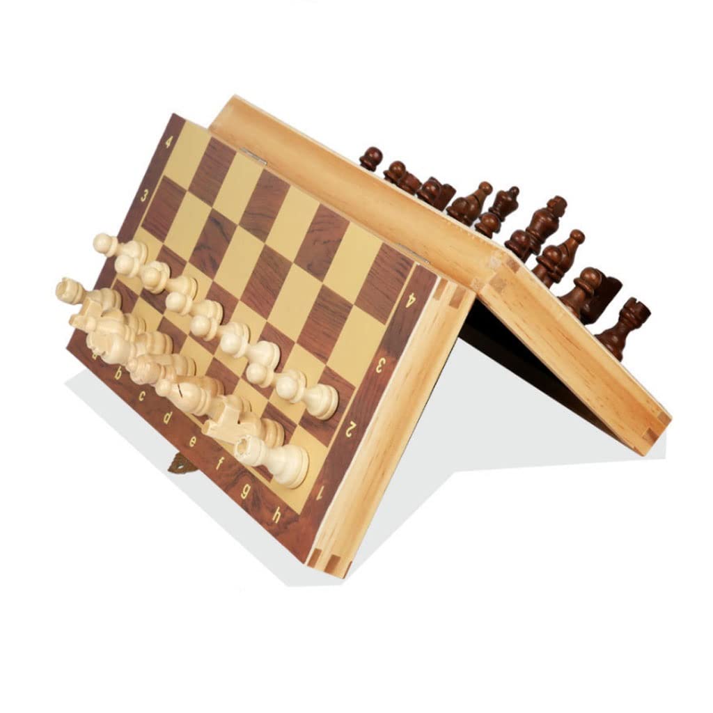 ZAW Schach Magnetische Schachspiel-Brett-Set tragbares Schach-Faltbrett-Set mit Stücken Lager-Slots, die for jedes Alter geeignet sind Chess (Größe : 29cm)