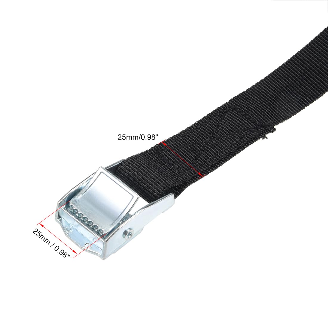sourcing map 7 m x 25 mm Sangle d'arrimage Sangles d'arrimage pour Cargaison Boucle 80Kg Noir
