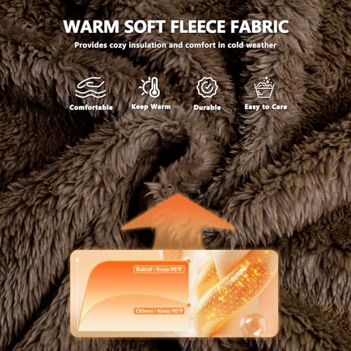 Image of GINGTTO Mens Furry Button-Up Jacket 4 Pockets Fluffy Coat For Men