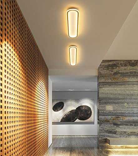 Plafond LED dimmable doré avec télécommande et design long moderne pour salon