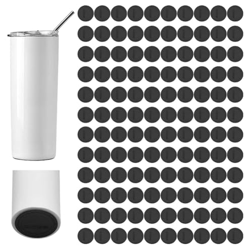 Buhdjfnke Parte Inferior de Goma para Vidrio de Sublimación, Posavasos de Silicona Antideslizante Fondo de Goma para Vidrio Recto Apretado 120 Piezas