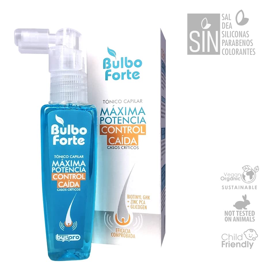 Bulbo Forte Tonico Capilar Maxima Potencia Control Caida Casos Criticos Especializado | BysPro Hair Tonic Lotion Specialized Treatment 2oz-60ml
