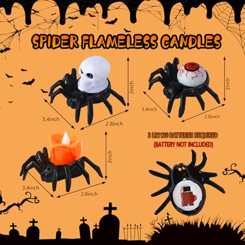 Image of Halloween Spider Decoration 6 PCS, Spider Web Decoration, Halloween Table Decor, Halloween Decorations Indoor