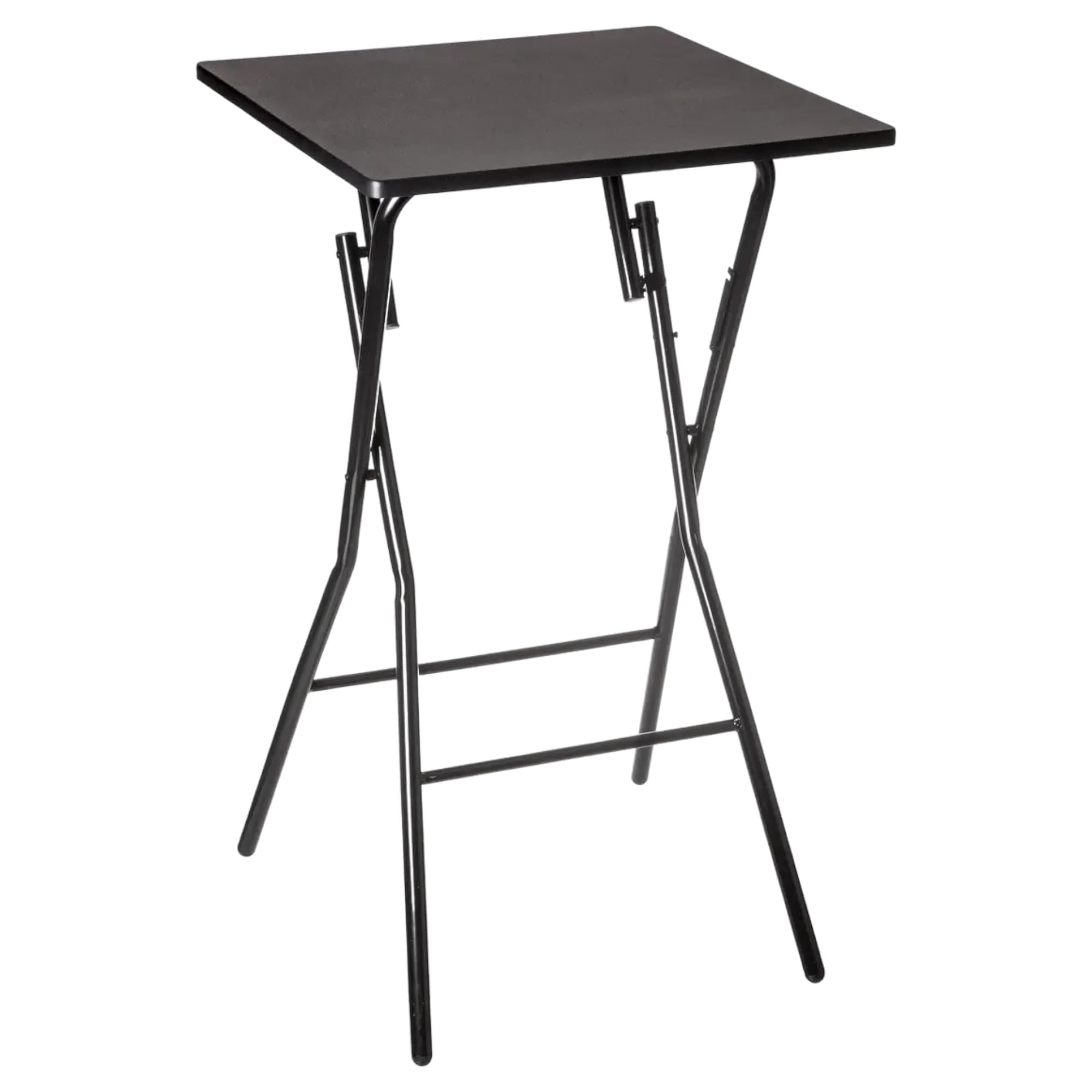 TIENDA EURASIA - Mesa Alta de Bar, Plegable, Estructura de Acero, Tablero de Madera MDF, Medida 60x60x103 cm (Negro)