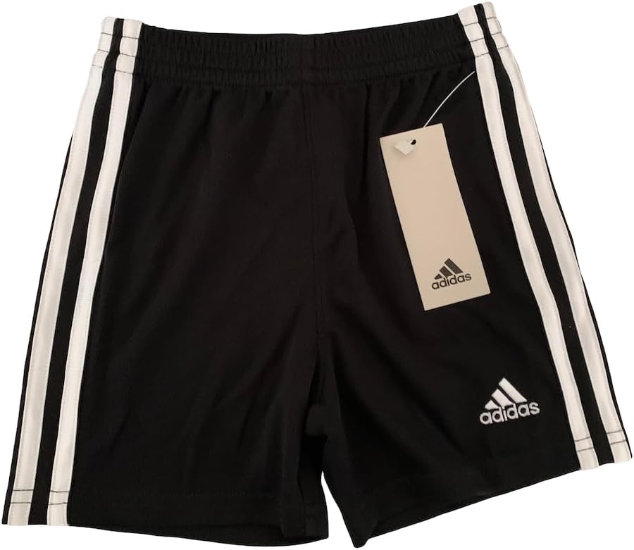 adidas Boys Little Kid, Toddler Kids' 3-Stripe Shorts (Black 001 Size: 5)