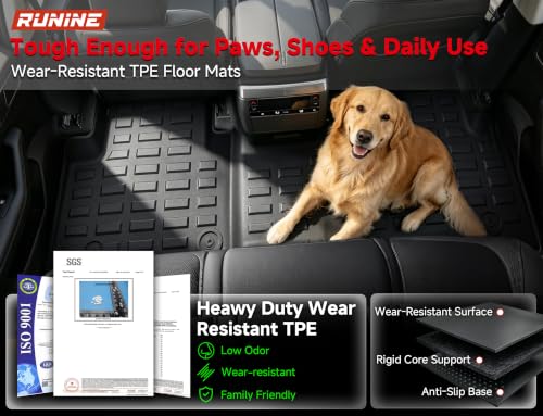 Image of Floor Mats for Jeep Grand Cherokee L 2021-2026 (ONLY for 7 Seaters Without Center Console) All Weather Custom Fit Car Floor Liners Trunk Mat Rubber Car Mats