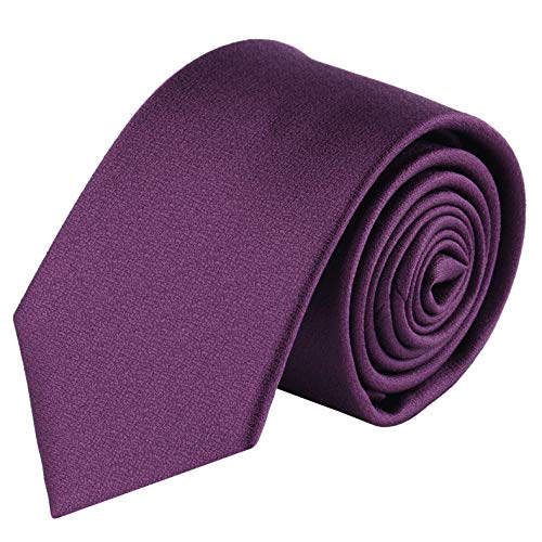 Jacob Alexander Boys Tone on Tone Metallic Neck Tie - Eggplant