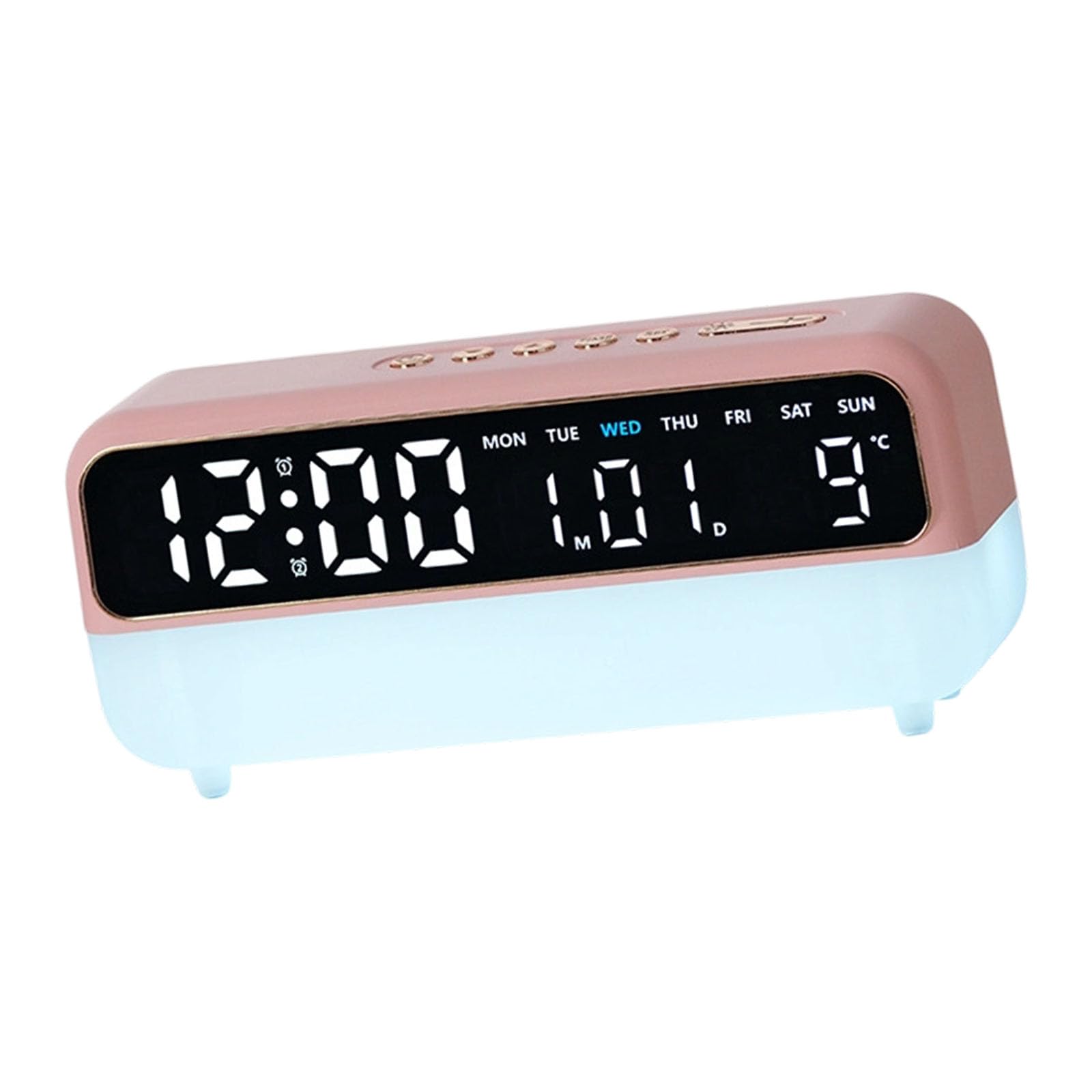 ZEPFJHE Alarm Clocks for Bedroom Living Room Digital Clock Night Light Alarm Clocks with Day of Week Date Desk LED