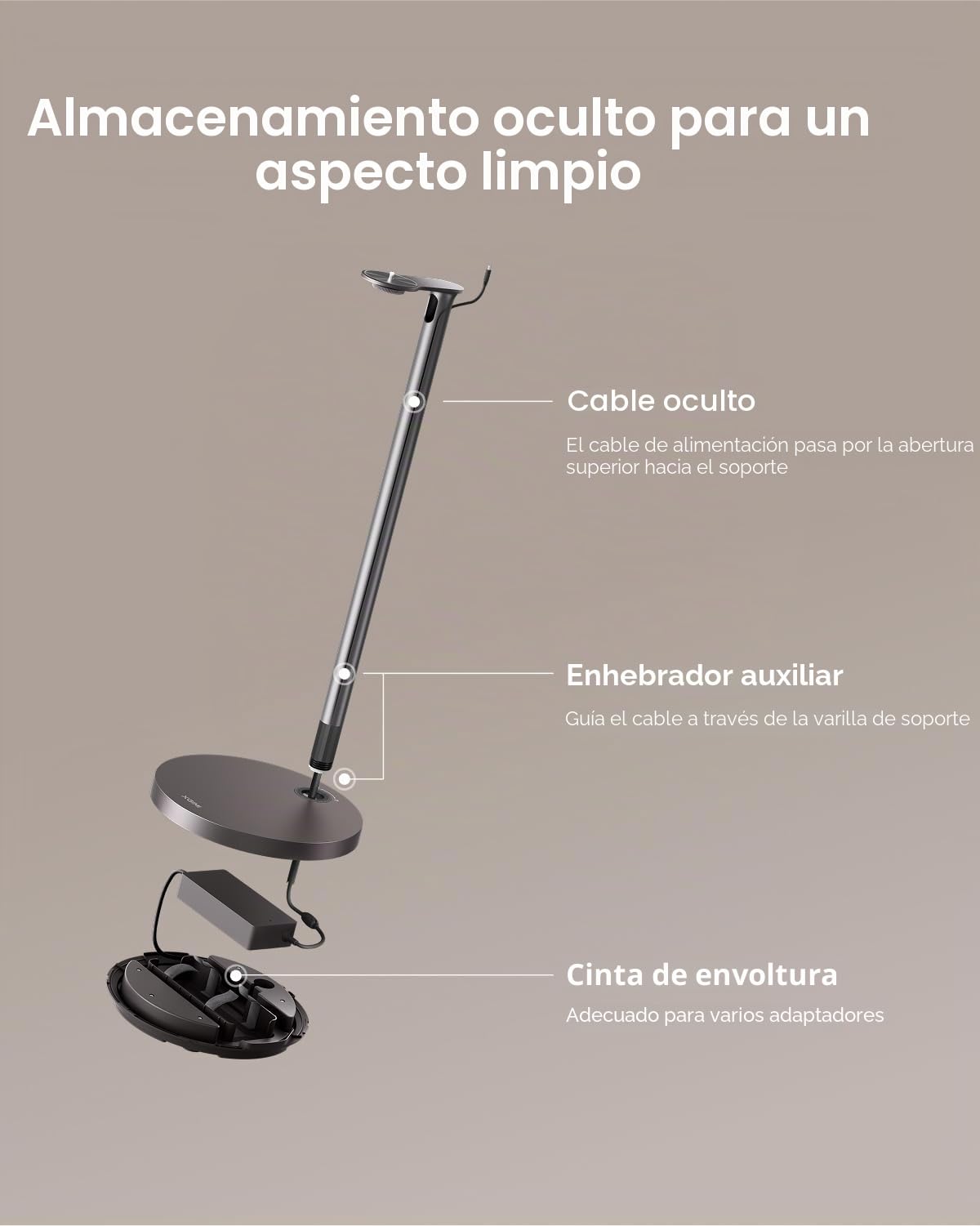XGIMI Soporte de Pie Ultra - Gris Elefante Horizon Serie 20 - Color Gris Elefante,Aleación de Aluminio de Calidad,Carga Máxima 10 kg, Instalación Fácil, Base Estable