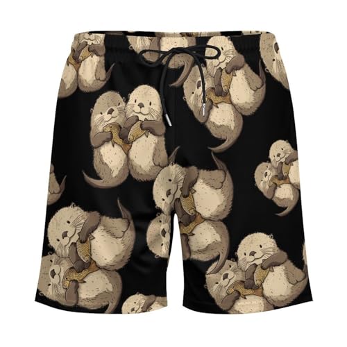 Sea Otter Men's Swim Trunks Quick Dry Bathing Suit Board Shorts with Compression Liner4