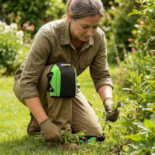 Image of GRENPRO Gardening Knee Pads, Water-Resistant, Quick Buckles, Unisex, Green | 600D polyester, EVA foam, comfortable, floor carpet cleaning, women men, high elastic fabric, construction