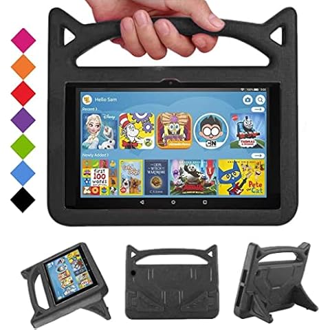 Riaour 8 inch Tablet case for Kids 2022.(Incompatible with iPad Samsung).Black Cover