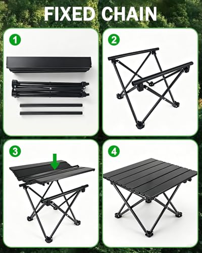 MOXTOYU Portable Camping Table, Lightweight Foldable Outdoor Table, Compact Picnic Table with Carrying Bag, Easy Setup, Sturdy Stable Design for Camping, Picnic, Beach, Garden, Patio & Indoor Use - Image 5