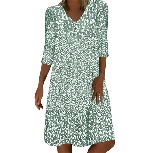 Robe fluide femme été chic et élégante robe de plage mi-longue fleurie