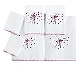 SALBAKOS Bath Towel Set for Kids - 6 Piece Set Includes Bath Towels and Washcloths - Fairy Theme White for Girls