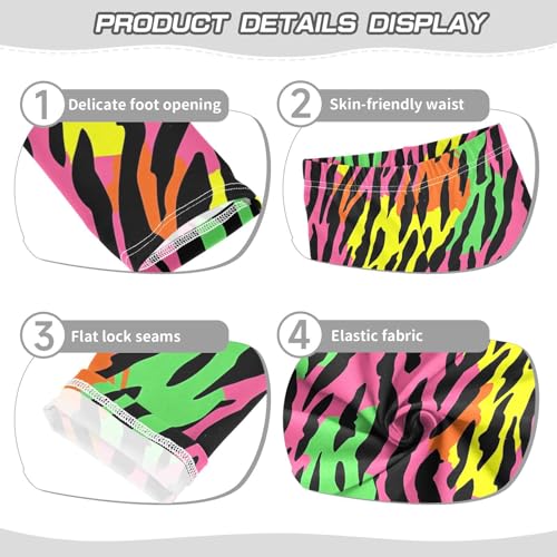 Zebra Colorful Skin Print Girls Casual Leggings for Kids Printed Long Pant Bottoms Stretch and Soft3