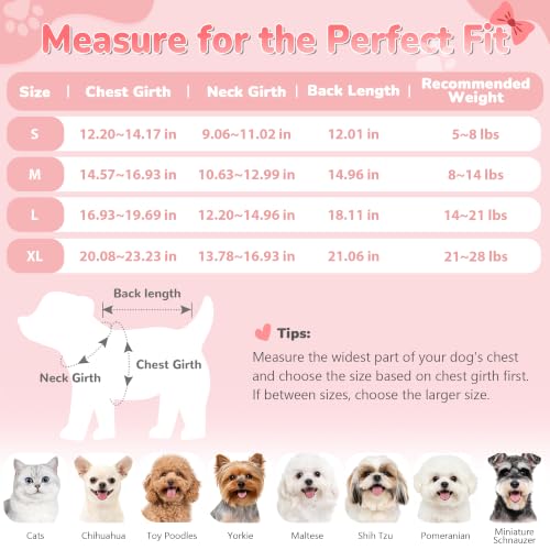 Image of YUDODO Bowknot Dog Sweater Dress for Small Dogs Girl, Stretchy Pet Clothes