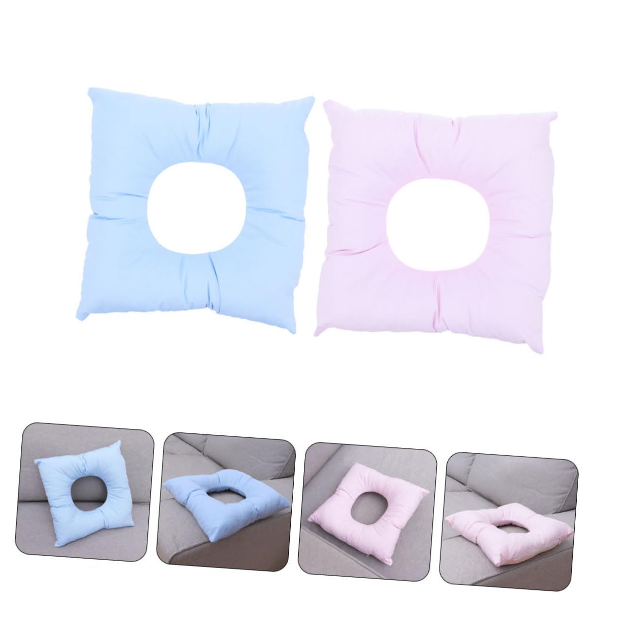 IMIKEYA 2pezzi Cuscino per Massaggio Faccia in Giù Cuscino di Cotone da Spa per Viso e Corpo per Salone di Bellezza e Viaggio