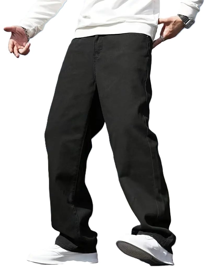 Baggy Jeans for Men || Black Jeans for Men || Loose fit Jeans Pant for Men-image-0