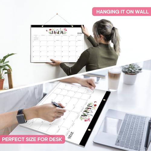 Image of Desk Calendar 2026-2027, 18-Month Calendar Runs from July 2026 to December 2027, Large 17 inch x 12 inch Monthly Desktop & Wall Calendar for Home & Office - Soft Botanica