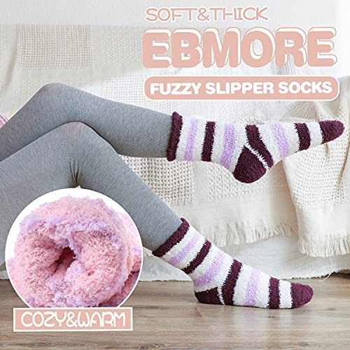 Image of EBMORE Fuzzy Socks for Women, Thick Cozy Warm Fluffy for Winter