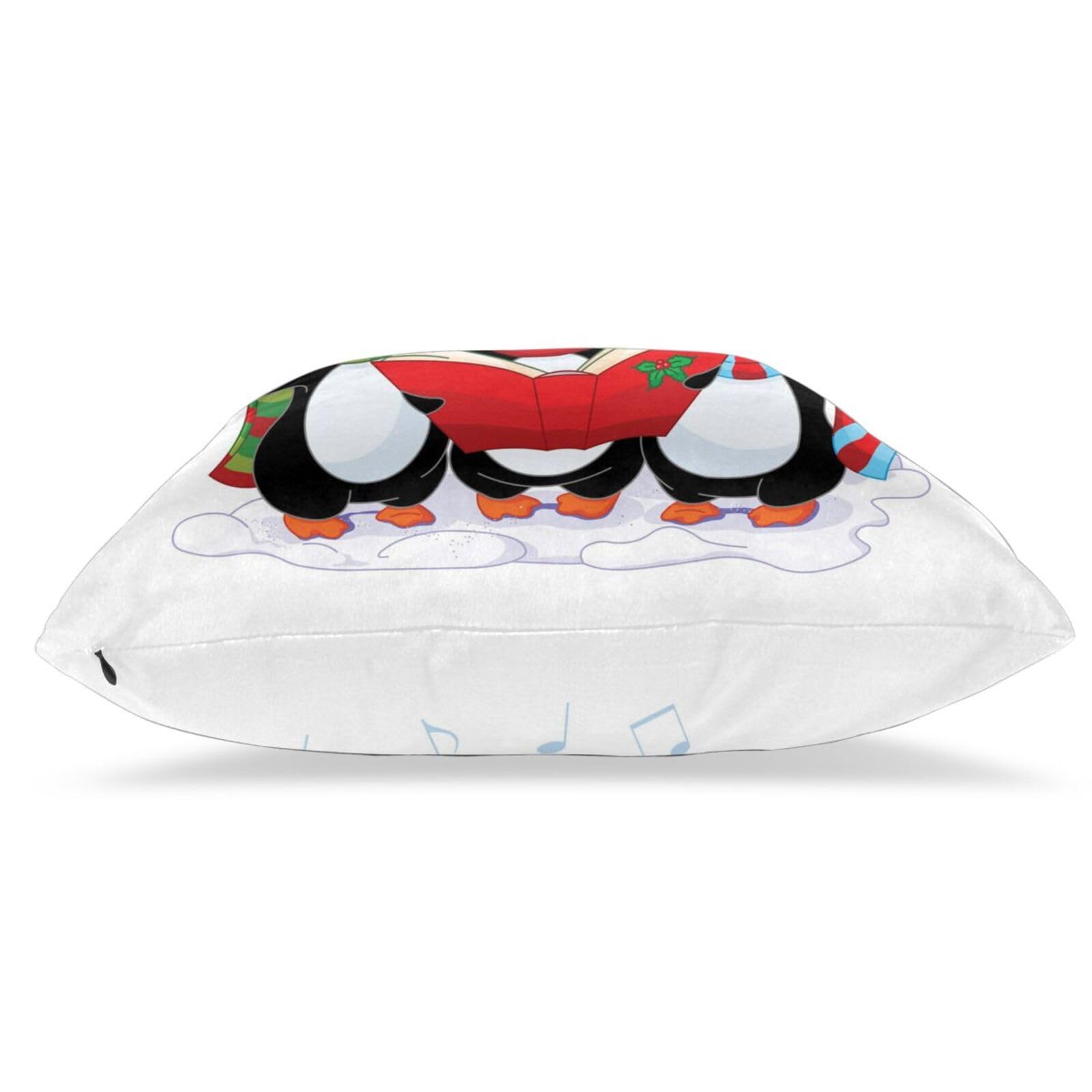 Set di 2 federe decorative con stampa di pinguino natalizio